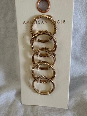 American Eagle Outfitters Gold Tone Stackable Ring Set - 6 Pieces